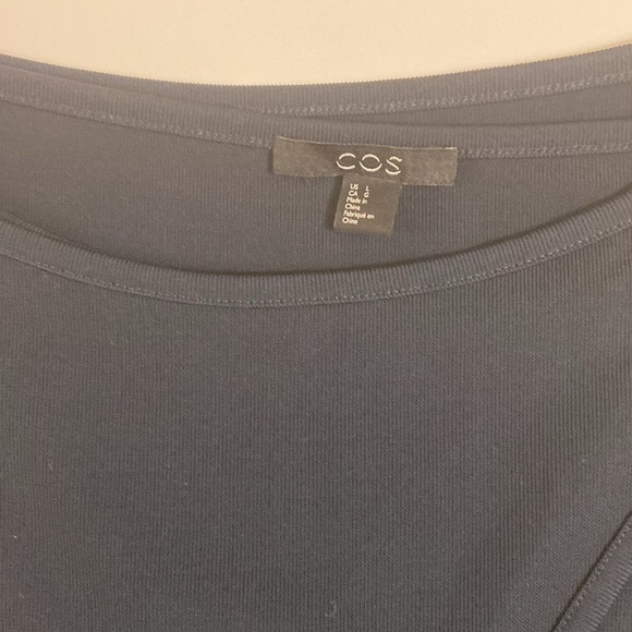 -COS BLACK SPANDEX MAXI ARM HOLD DRESS.LARGE. - Picture 7 of 8